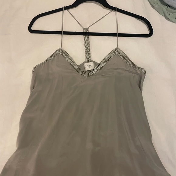 Cami NYC lattice/braided neckline 100% silk camisole - Picture 2 of 8